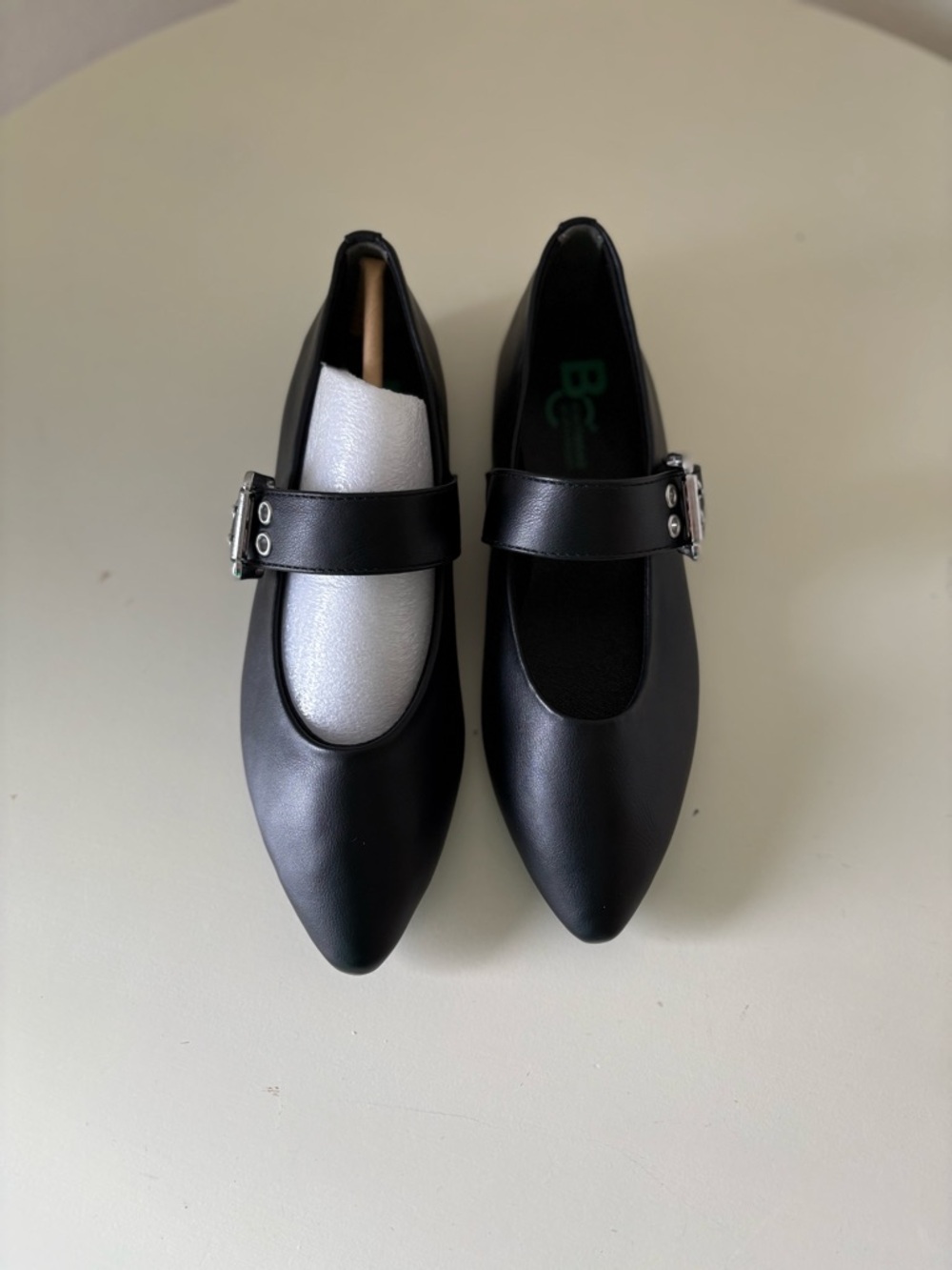 Seychelles Black Pointed Mary Jane Flats with Buckle Detail - Picture 3 of 4